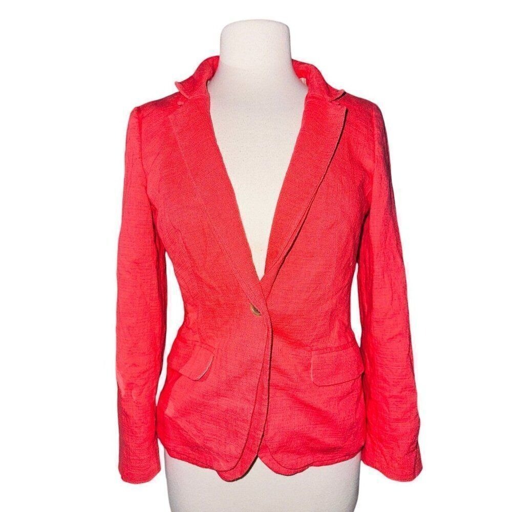 FB6 J Crew‎ Womens Single Breasted Two Button Schoolboy Blazer Jacket Pink 4